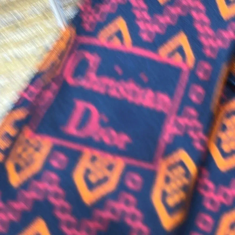 Christian Dior‎ Silk Tie Geometric Print Pink Blue Orange Mens Necktie Paris